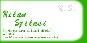 milan szilasi business card